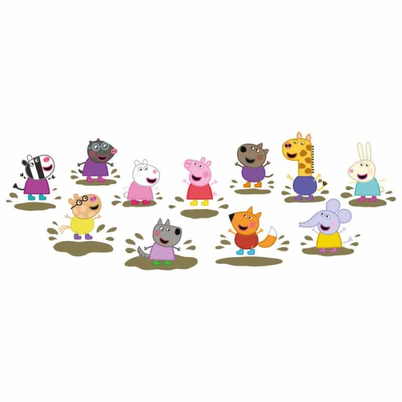 Peppa Friends Jumping In Muddy Puddles Peppa Pig Stickerscape Uk