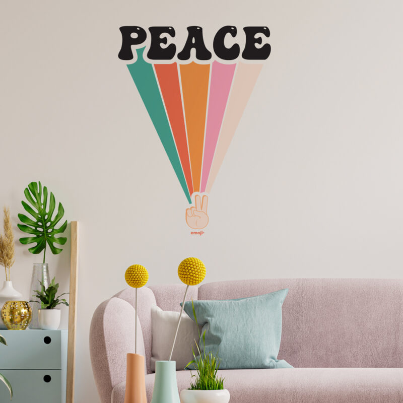 Emoji Peace Rainbow Wall Sticker Stickerscape