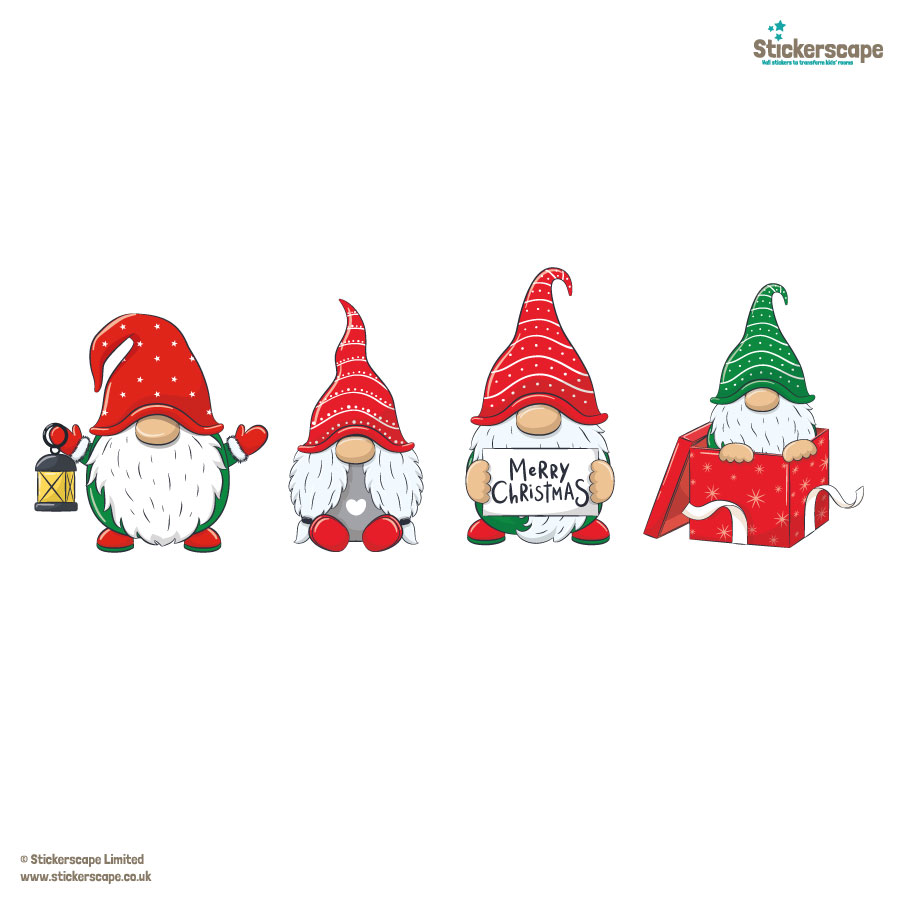 Christmas Gnomes Window Sticker - Stickerscape