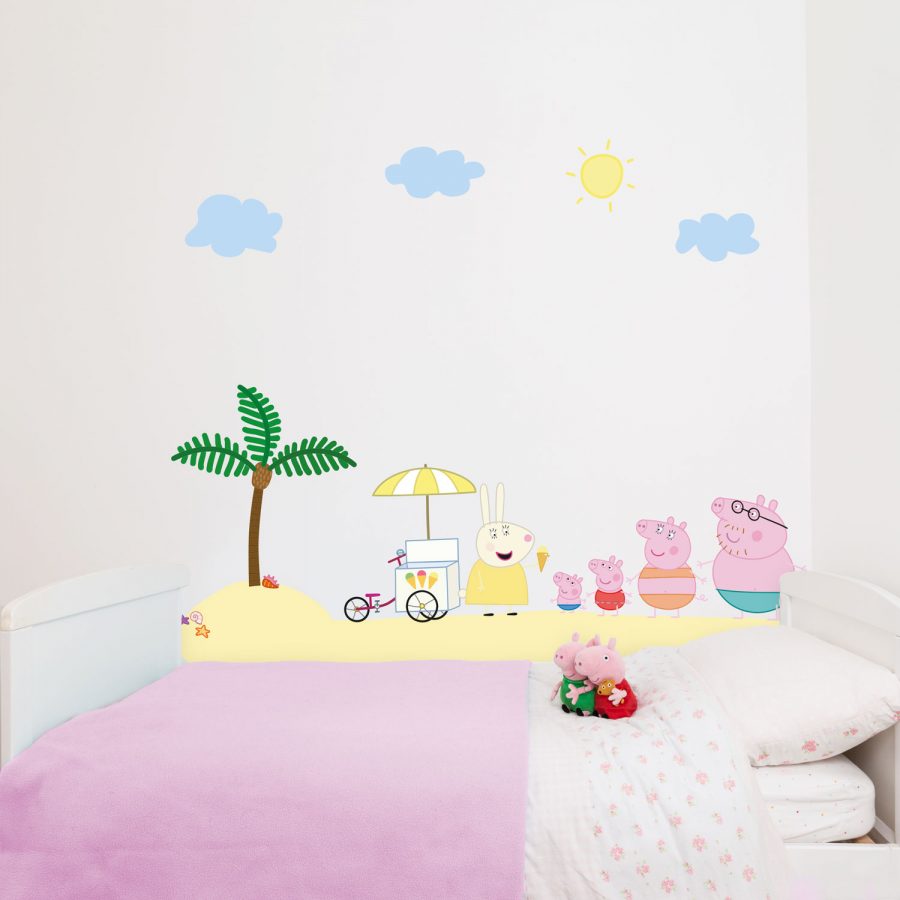 Peppa Pig And Family On Holiday Wall Stickers Pack