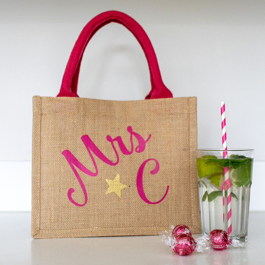 Personalised Mini Shimmer Jute Hessian Gift Bag ~ Mother's Day ~ Birth –  designs4ushop