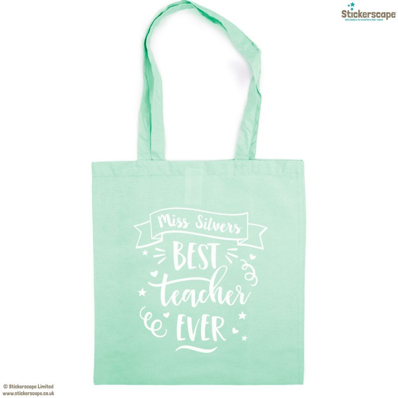 Personalied best teacher tote bag | Teacher gifts | Stickerscape | UK