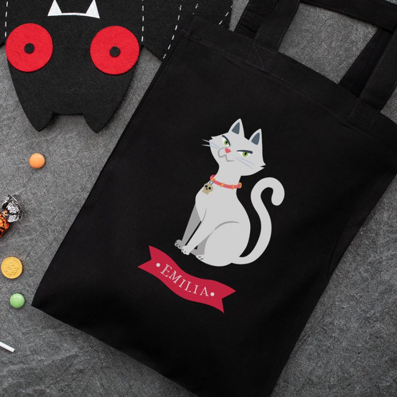 Personalised cat trick or treat bag | Halloween bags | Stickerscape | UK