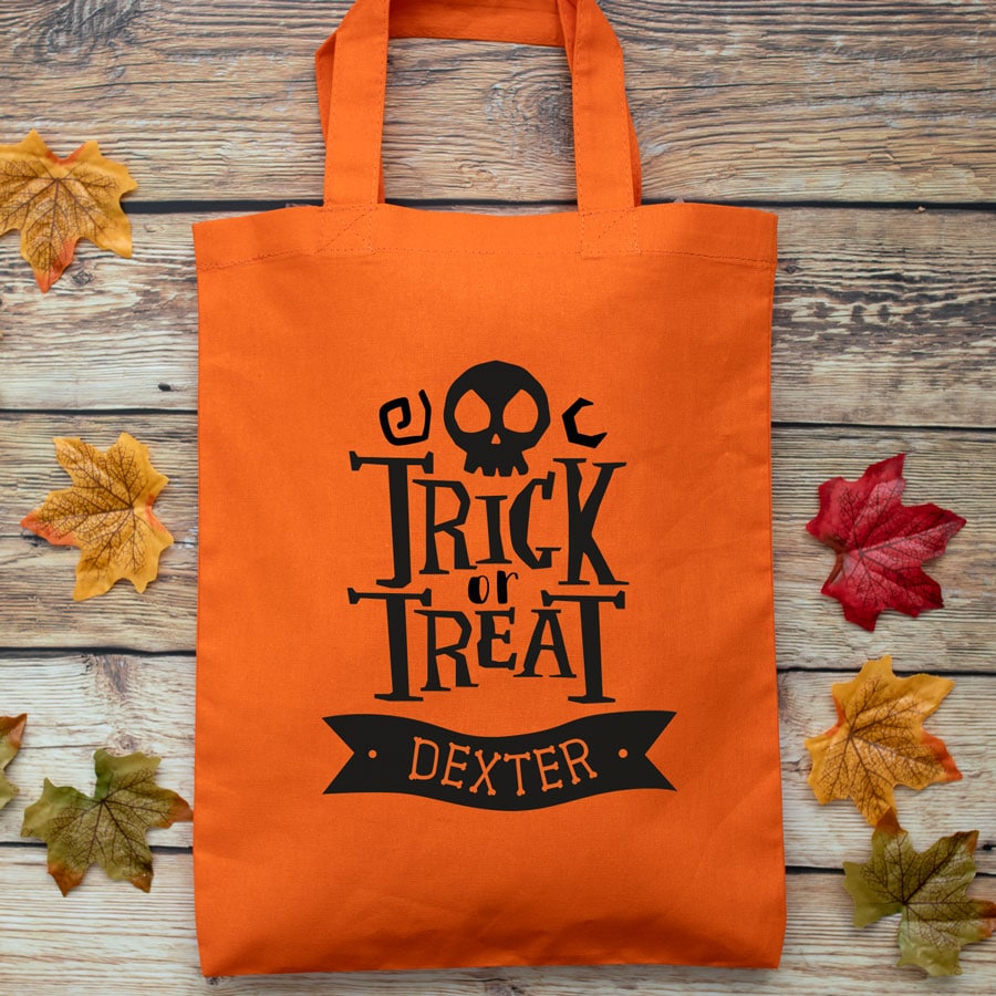Pumpkin Trick or Treat Bag  Personalized Halloween Bag  Stickem Up Baby