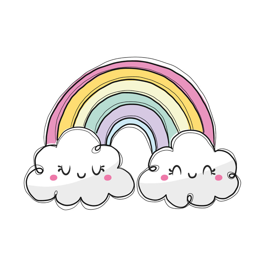 Cute pastel rainbow window sticker | Stickerscape | UK