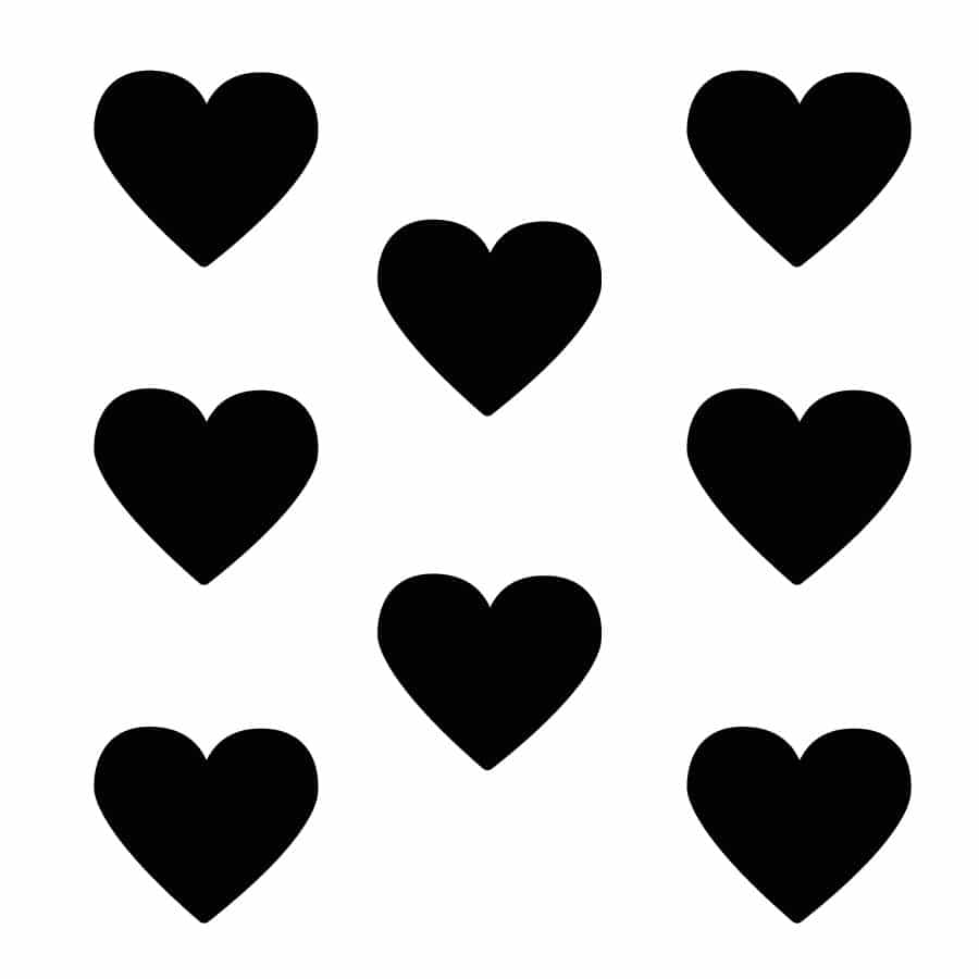 Black heart wall stickers, Shape wall stickers, Stickerscape