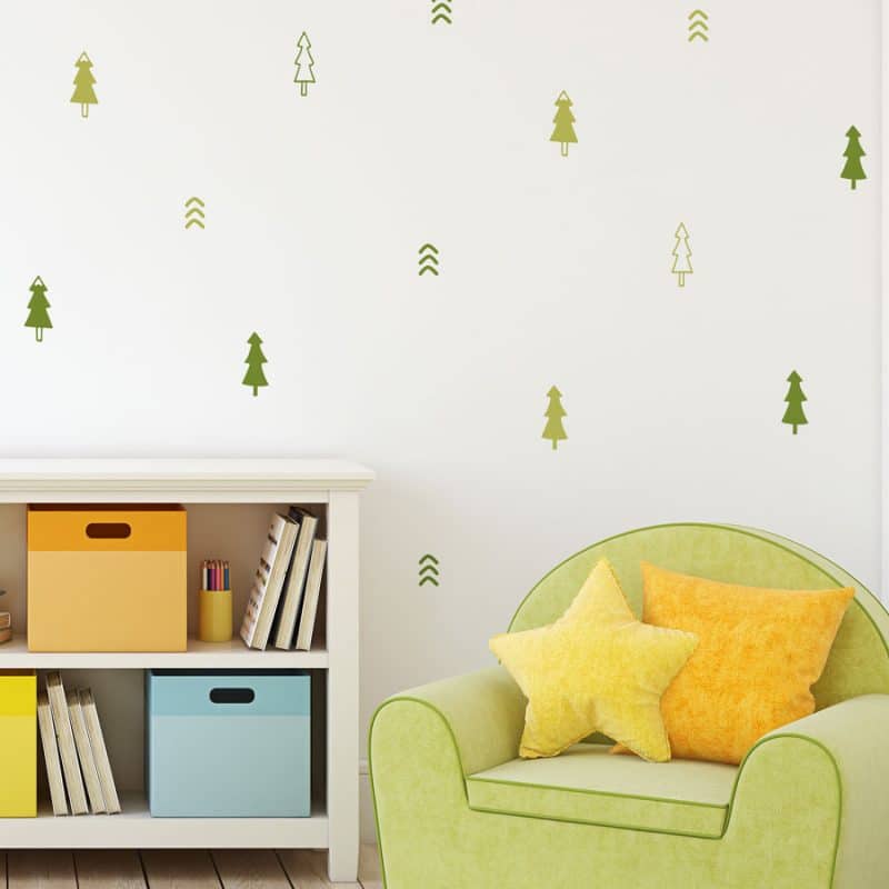 Pine tree forest wall sticker pack | Woodland wall stickers | Stickerscape