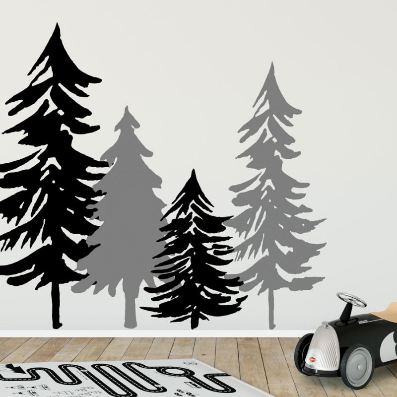 Woodland tree silhouette wall stickers | Stickerscape