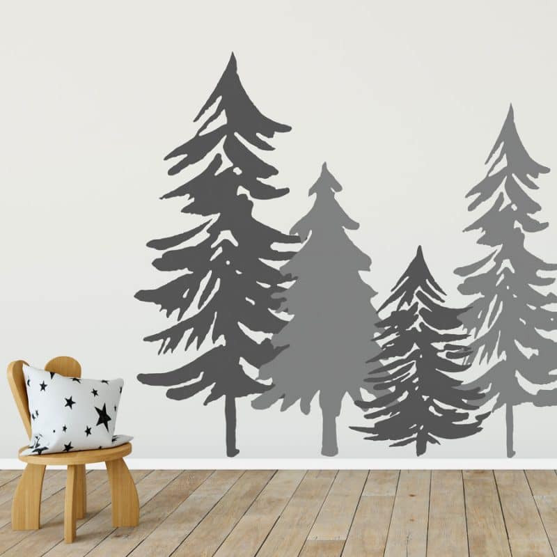 Woodland tree silhouette wall stickers | Stickerscape