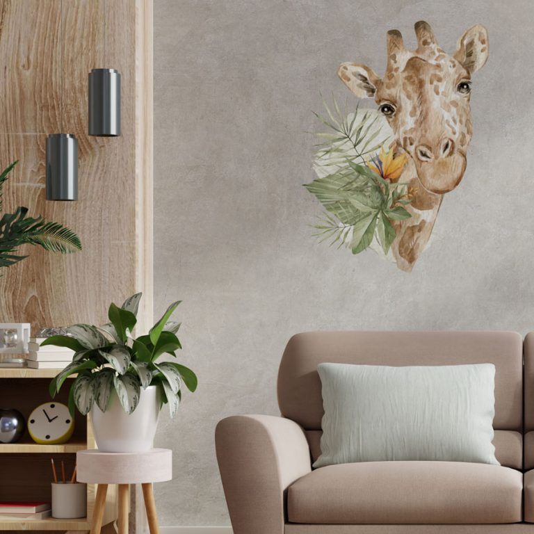 Watercolour Giraffe Wall Sticker Jungle Wall Stickers Stickerscape