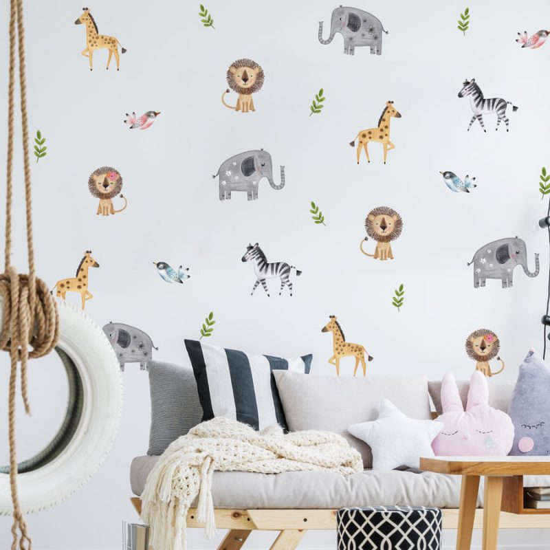 Cute Safari Wall Sticker Pack | Jungle Wall Stickers | Stickerscape