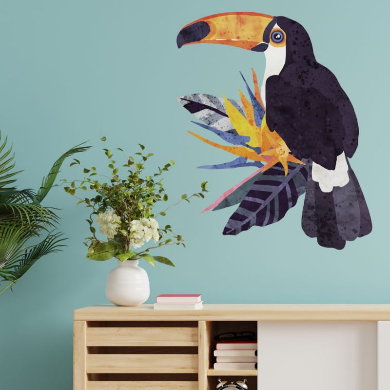 Bright Toucan Wall Sticker | Jungle Wall Sticker | Stickerscape