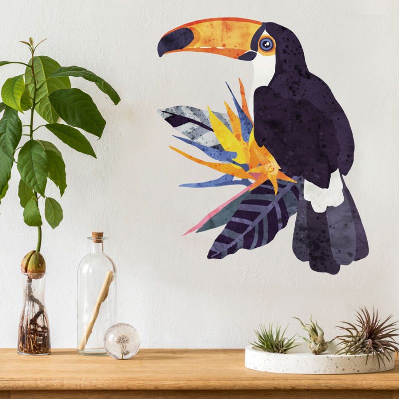 Bright Toucan Wall Sticker | Jungle Wall Sticker | Stickerscape