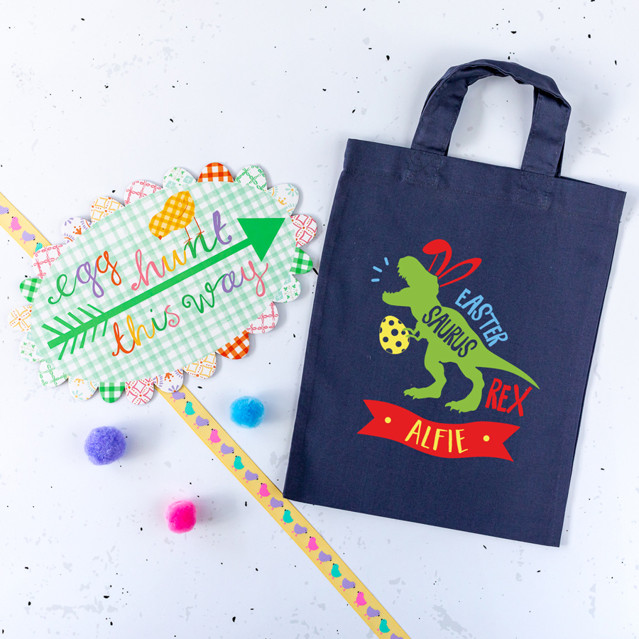 Personalised dinosaur Easter bag | Easter bags | Stickerscape | UK