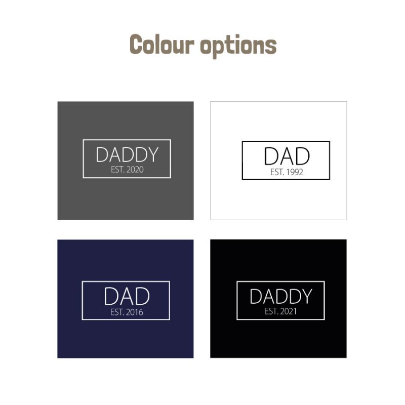 Personalised Dad Est Box Mens T Shirt Stickerscape