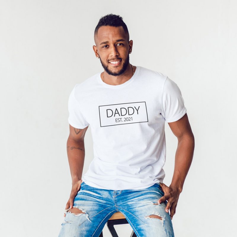 Personalised Dad Est Box Mens T Shirt Stickerscape