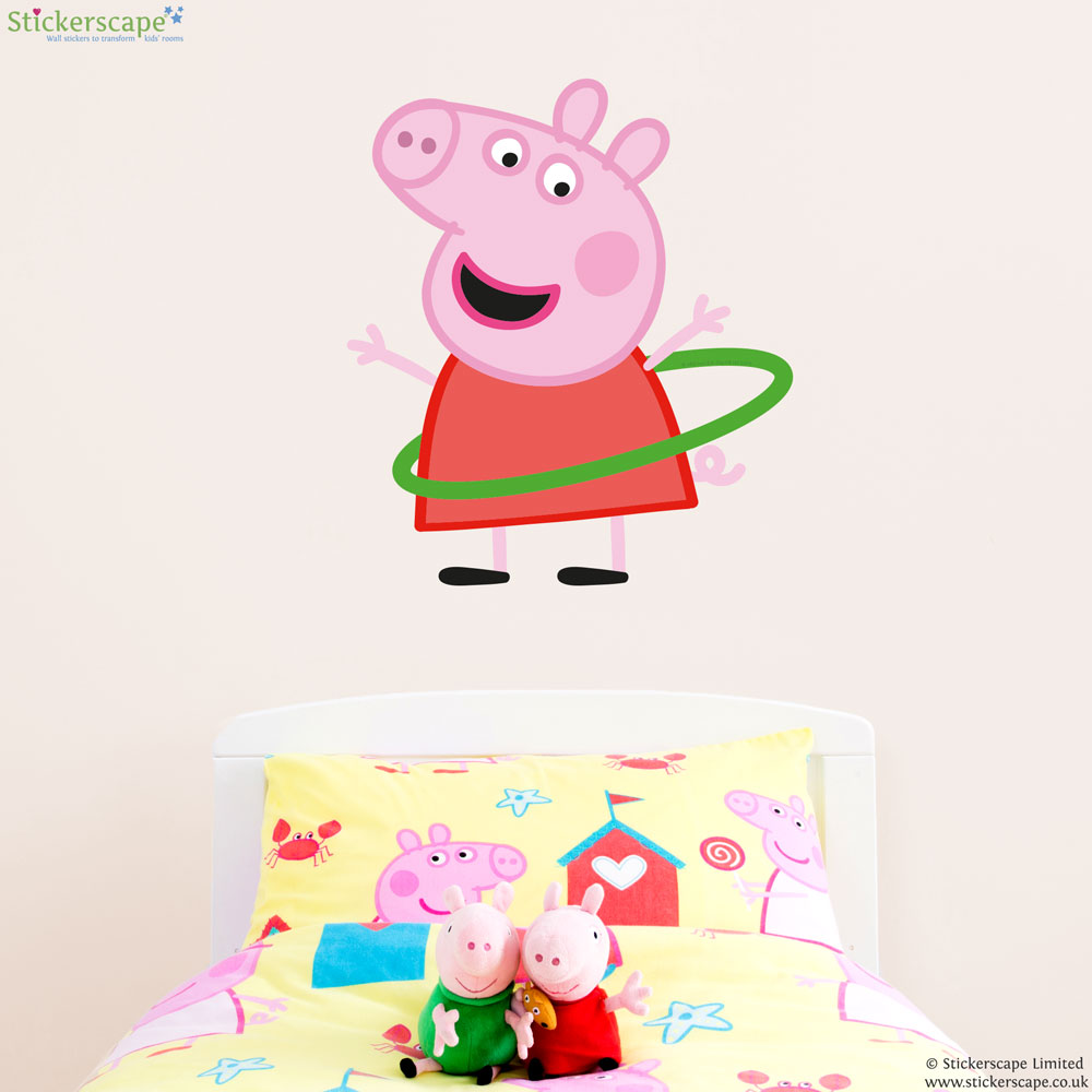 Peppa Pig with hula hoop wall sticker | Stickerscape | UK