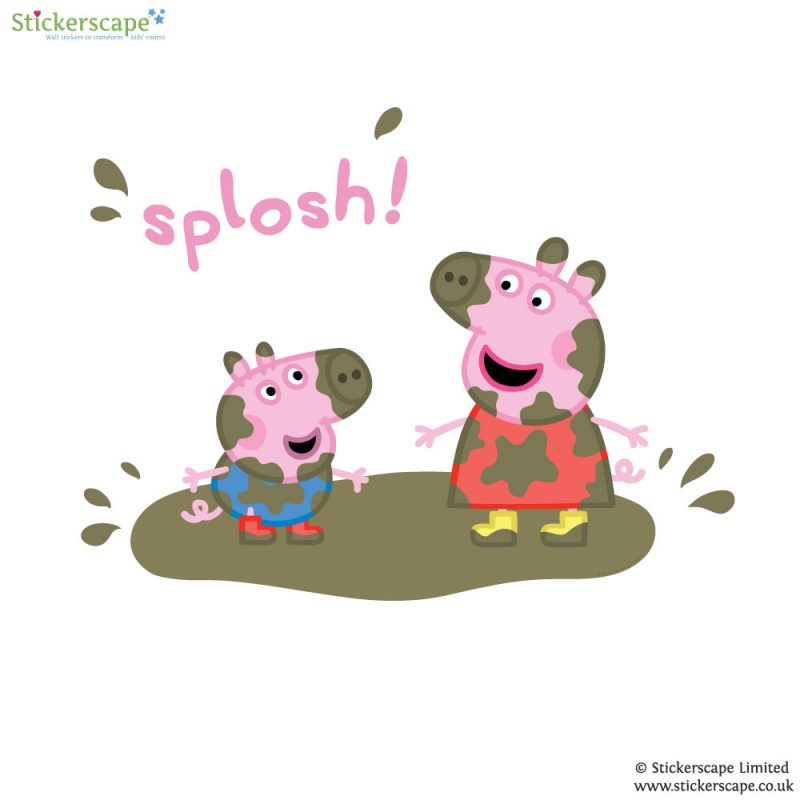 Peppa and George splosh wall sticker | Stickerscape