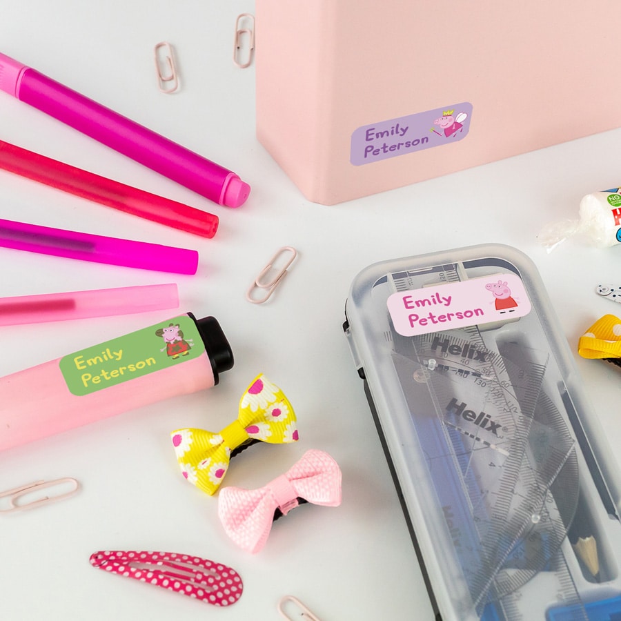 Peppa Pig Stick On Name Labels on stationery