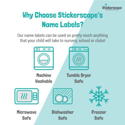 key features of stick on name labels by Stickerscape