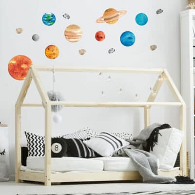 Solar System Wall Stickers on a white wall