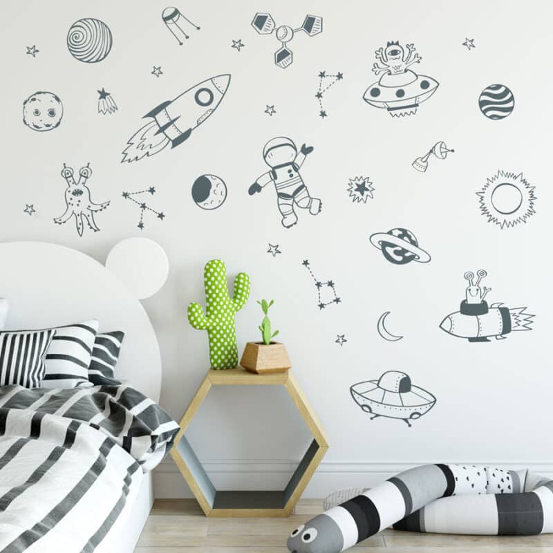 Space Doodles Wall Sticker Pack | Space Wall Stickers | Stickerscape