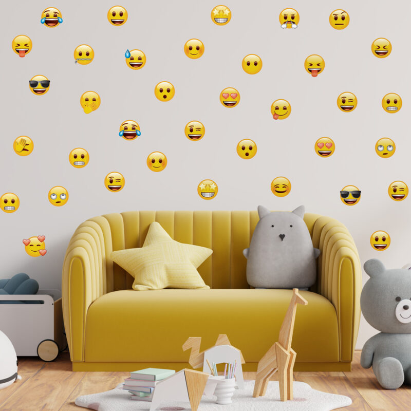 Set Of Smileys Emoji • Wall Stickers Three Dimensional, Facial, Emotion