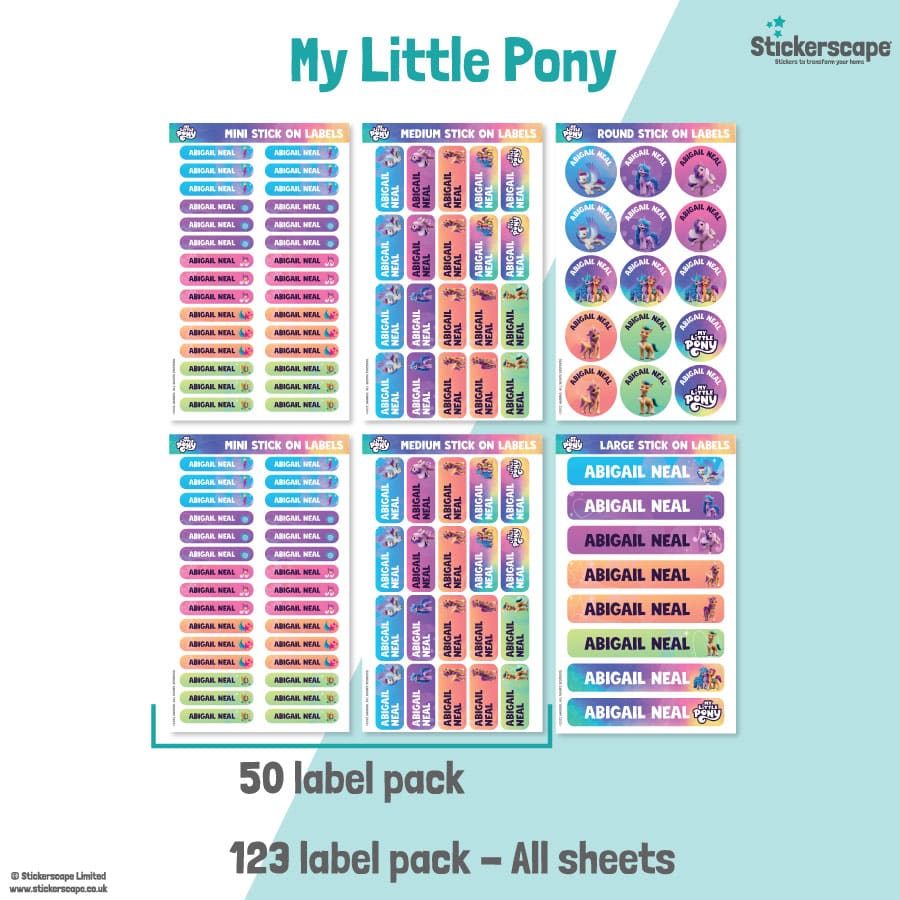 My Little Pony Name Label Pack stickers included