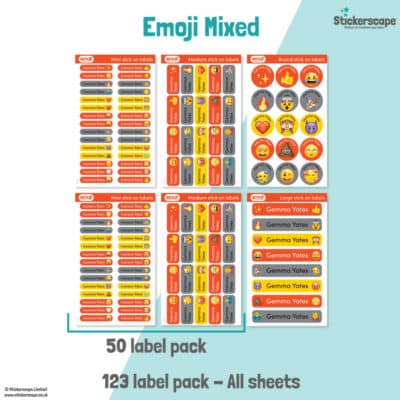 Emoji Name Label Pack stickers included