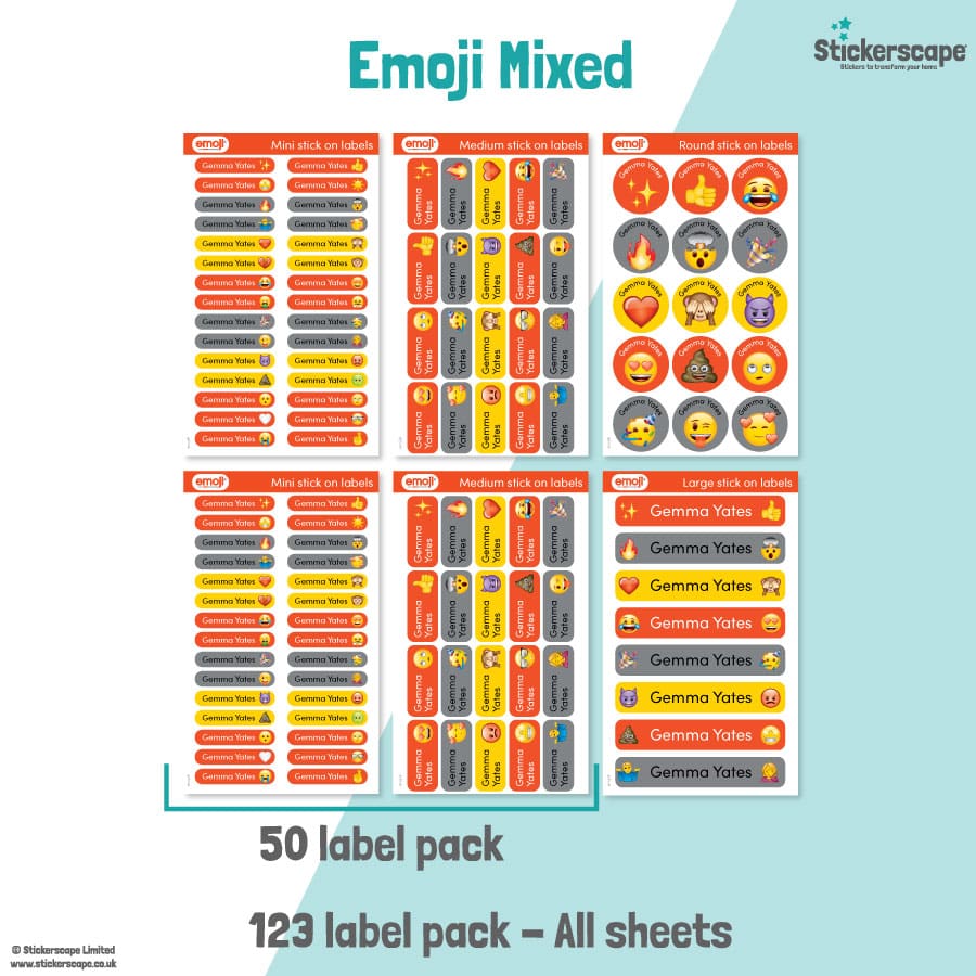Emoji Name Label Pack stickers included