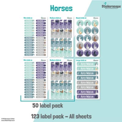 Horse Name Label Pack stickers included
